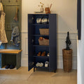 Jack Geometric Blue Push 2 Door Shoe Cabinet - Laura James