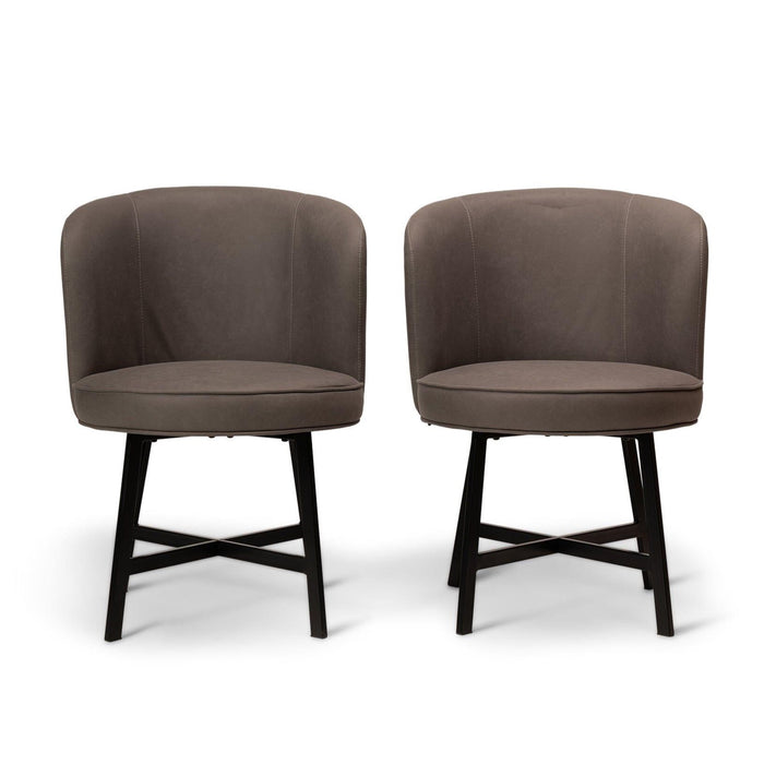 Jacob dining chairs - set of 2 - steel grey and black - Laura James