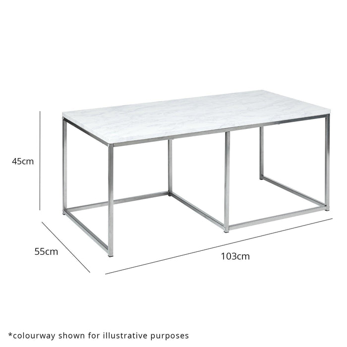 Jay coffee table - marble effect and gold - Laura James
