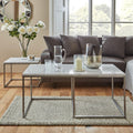 Jay Coffee Table - Marble effect and chrome - Laura James