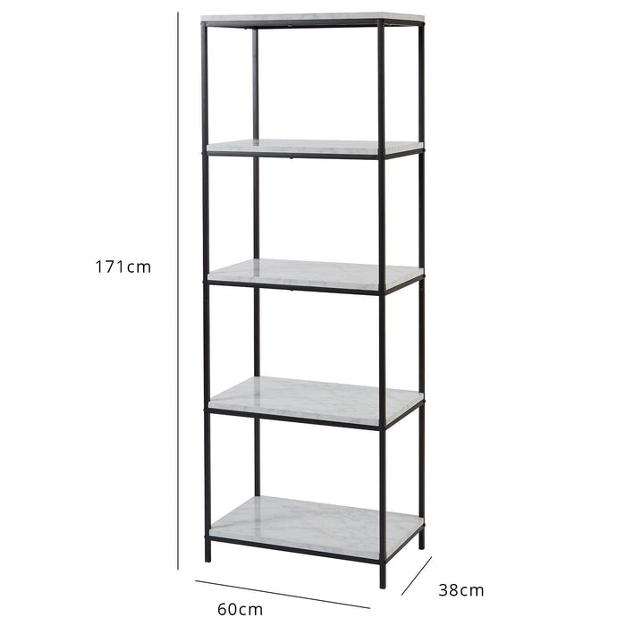 Outlet - Jay bookcase - marble effect and black - Laura James