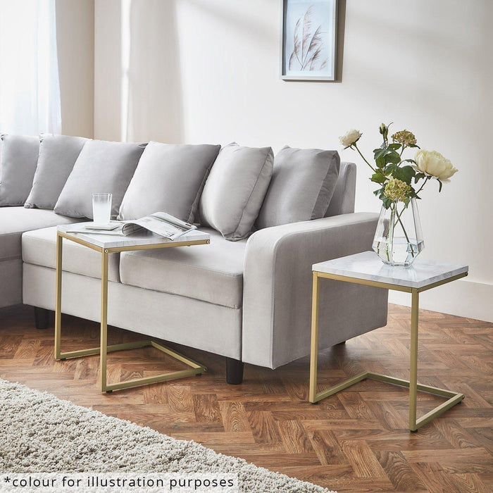Jay nest of tables - Marble effect and chrome - Laura James