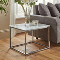 Jay side table - marble effect and chrome