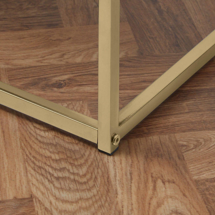 Outlet - Jay Side Table - Marble Effect And Gold