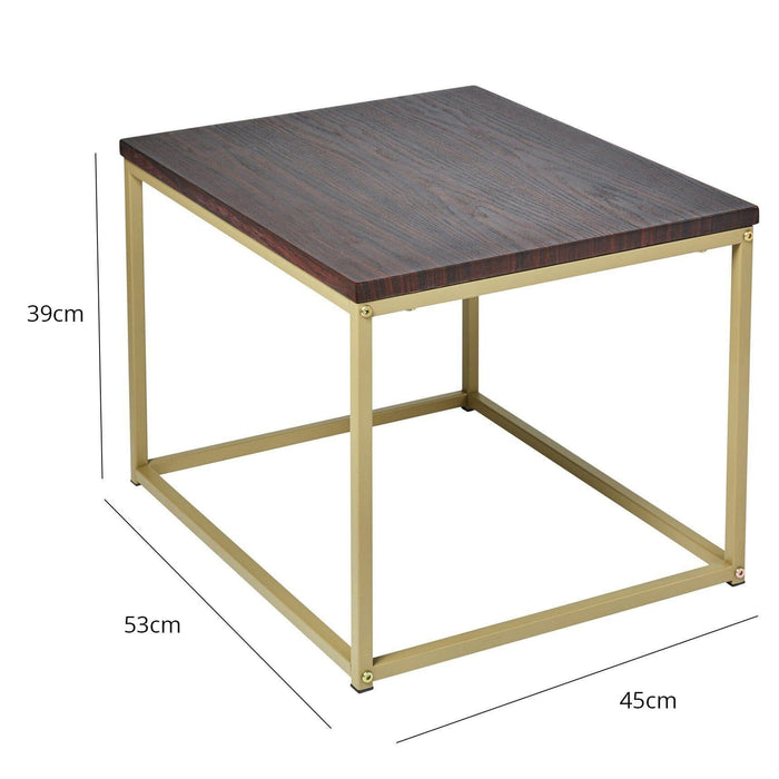 Outlet - Jay side table - walnut effect and gold - Laura James