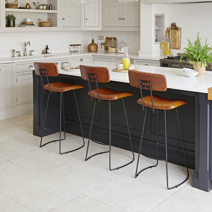 Jayden Tan Leather Bar Stool