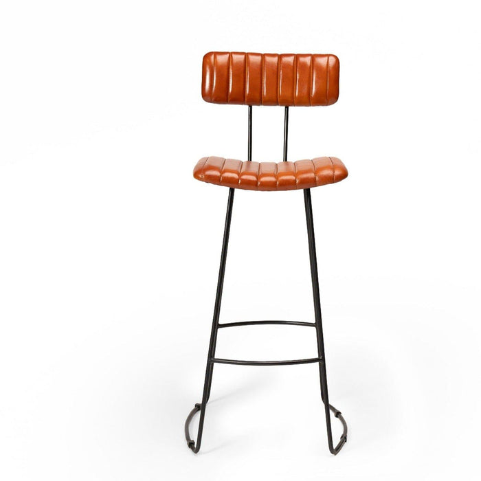 Jayden Tan Leather Bar Stool