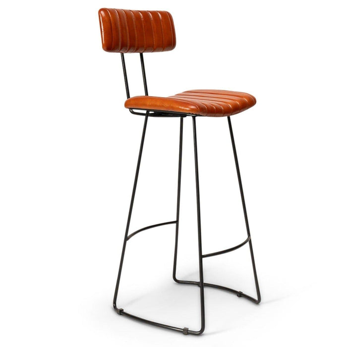 Jayden Tan Leather Bar Stool