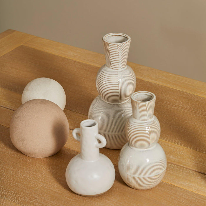 Kelton 11cm Ceramic Ball Ornament - Taupe - Laura James