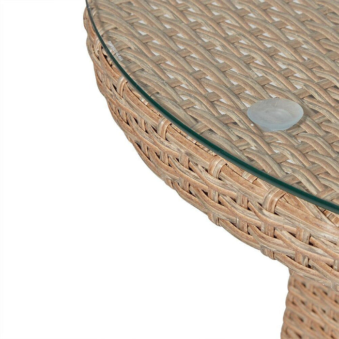 Kemble 6 Seater Outdoor Round Dining Table - Natural Brown - Laura James