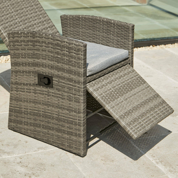 Kemble/Marston Outdoor Reclining Chair with Cushion - Grey - Laura James