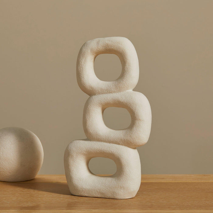Kinsley 26cm Ceramic Abstract Ornament - White - Laura James