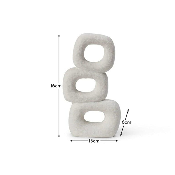 OUTLET - Kinsley 26cm Ceramic Abstract Ornament - White