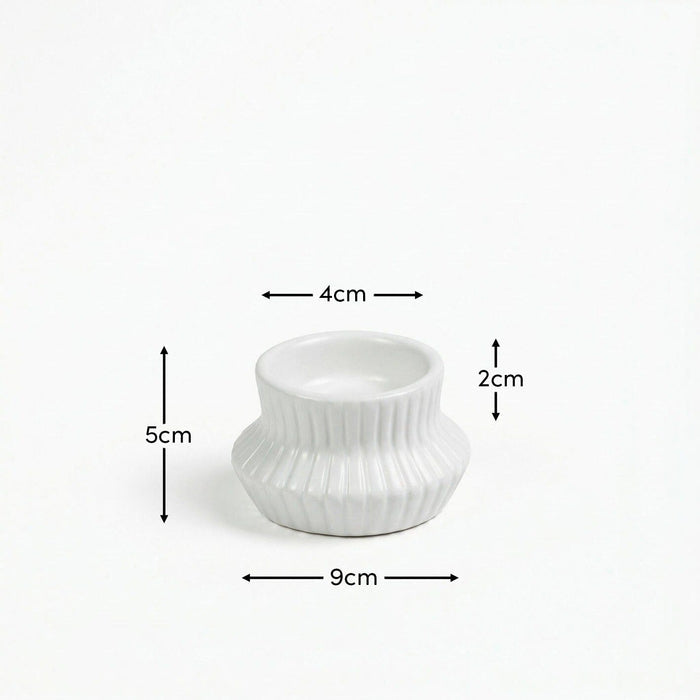 White Ceramic Tealight Holders - Set of 2 - Laura James