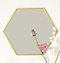 Outlet- Kirton 50x43cm Metal Hexagon Mirror - Gold - Laura James