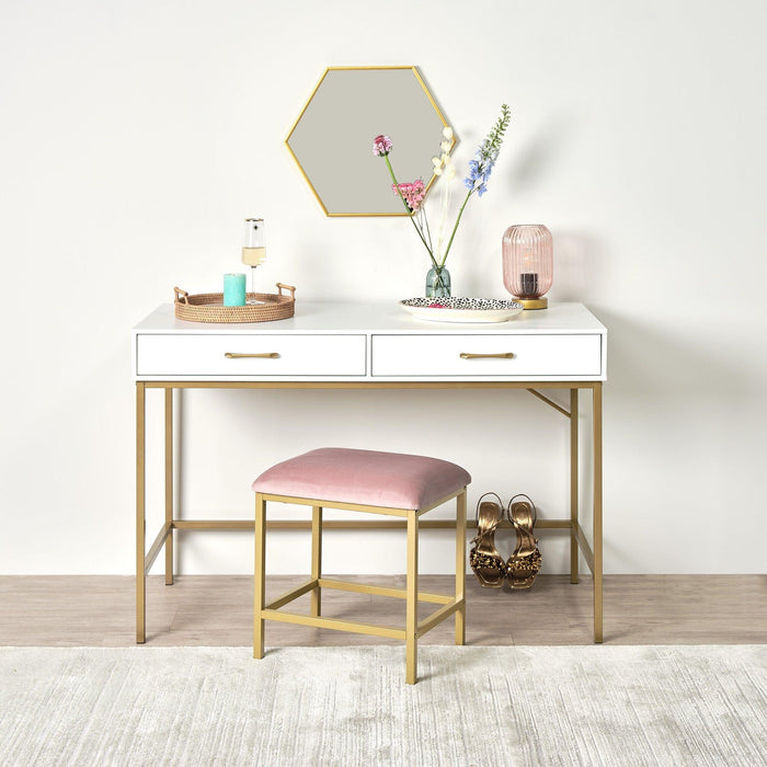 Outlet- Kirton 50x43cm Metal Hexagon Mirror - Gold - Laura James