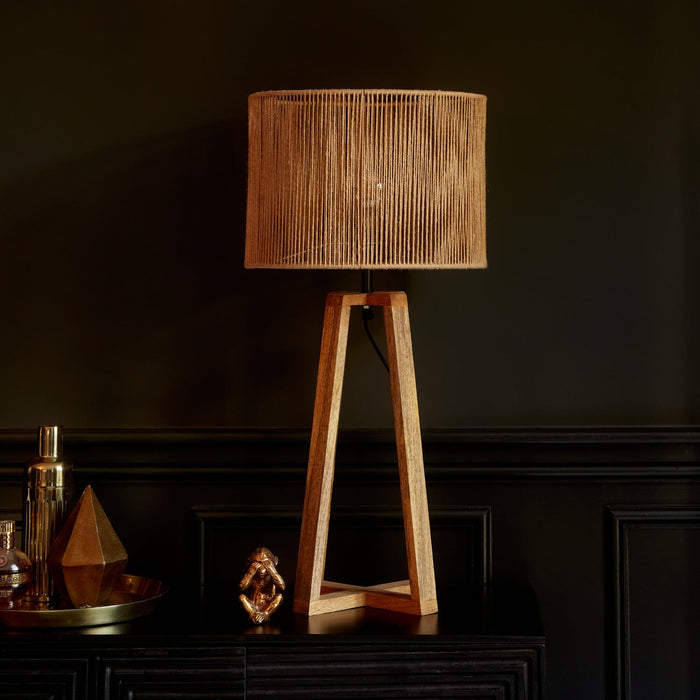 Outlet - Konduru Large Cross Base Natural Jute Table Light