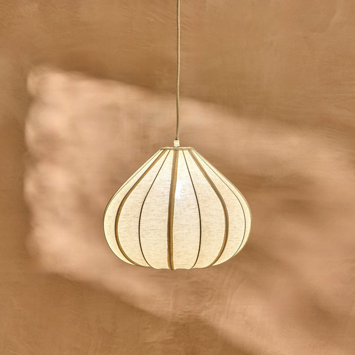 Lahsun 36cm Fabric Pendant Light - Natural - Laura James