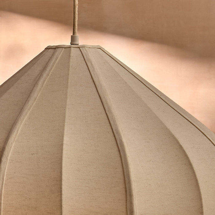 Lahsun 36cm Fabric Pendant Light - Natural - Laura James