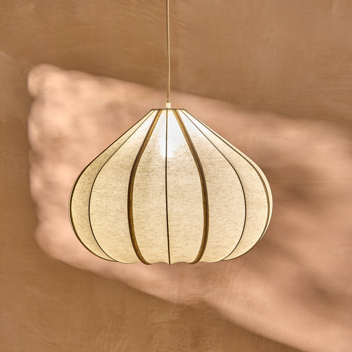 Lahsun 56cm Fabric Pendant Light - Natural - Laura James