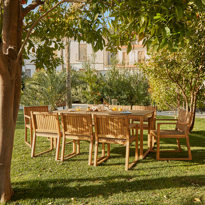 Lennox 6 Seater Outdoor Wooden Dining Table - Laura James