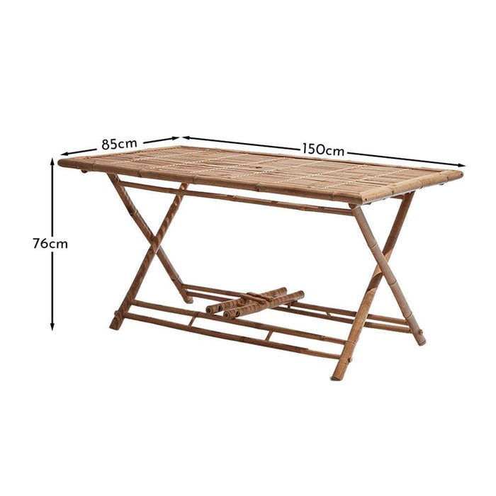 Outlet - Lila 6 Seater Bamboo Folding Garden Dining Table