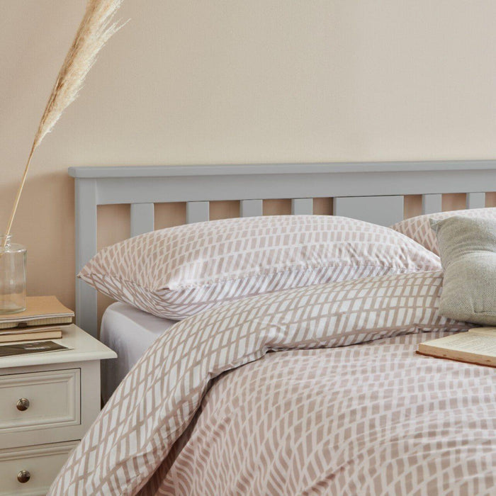 Grey wooden double bed frame - Laura James