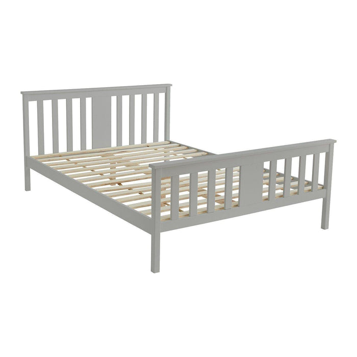 Grey wooden double bed frame - Laura James