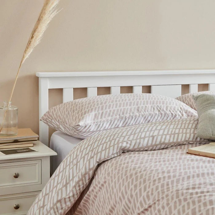 White wooden king size bed frame - Laura James