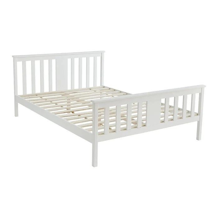 White wooden king size bed frame - Laura James