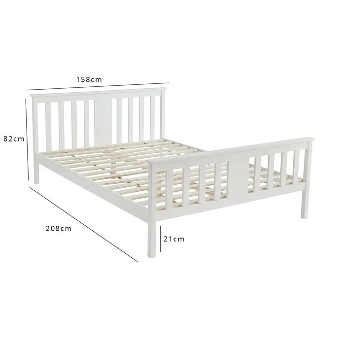 Grey wooden king size bed frame - Laura James