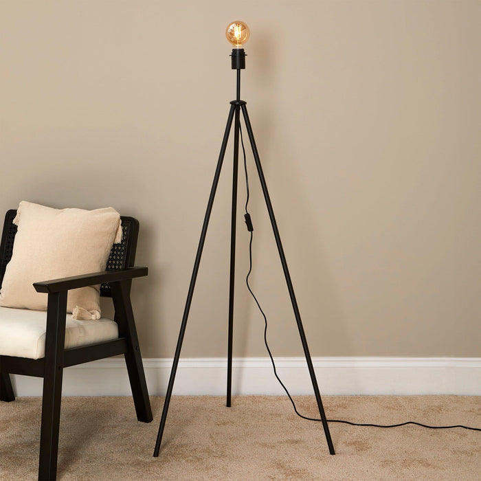 Litton 130cm Metal Floor Lamp - Black - Laura James