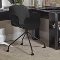 Logan Swivel Chair - Black with Black Legs - Laura James