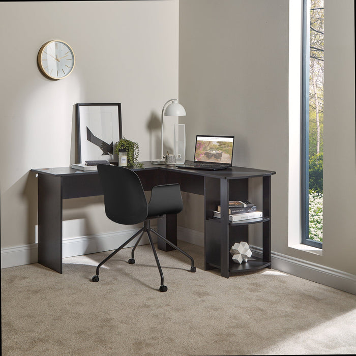 Logan Swivel Chair - Black with Black Legs - Laura James
