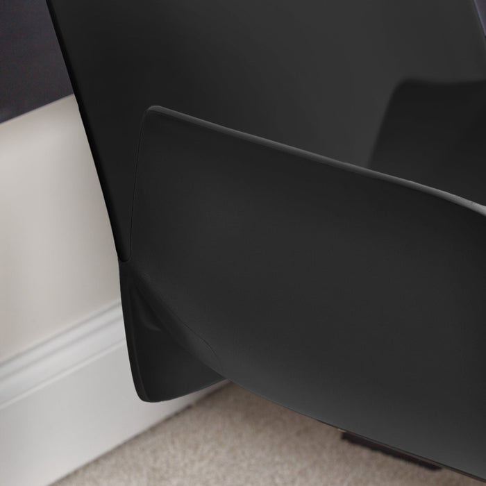 Logan Swivel Chair - Black with Black Legs - Laura James