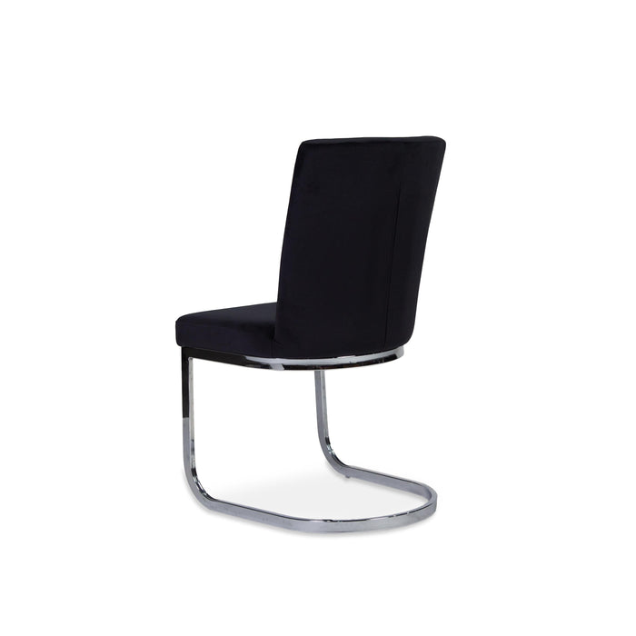 Lola Black Dining Chairs - Set of 2 - Chrome Legs - Laura James