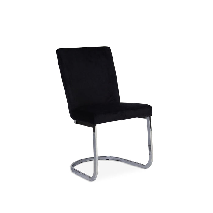Lola Black Dining Chairs - Set of 2 - Chrome Legs - Laura James