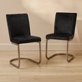 Lola Black Dining Chairs - Set of 2 - Gold Legs - Laura James