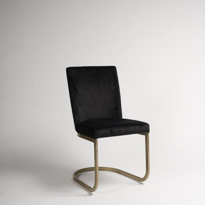 Black Upholstered Dining Chair with Gold Legs - Laura James