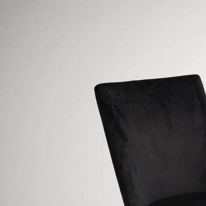 Black Upholstered Dining Chair with Gold Legs - Laura James