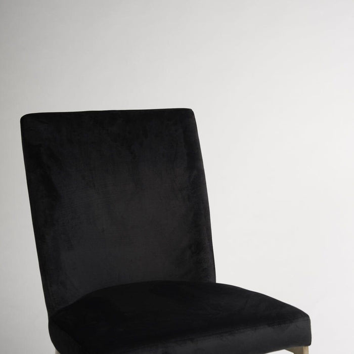 Black Upholstered Dining Chair with Gold Legs - Laura James