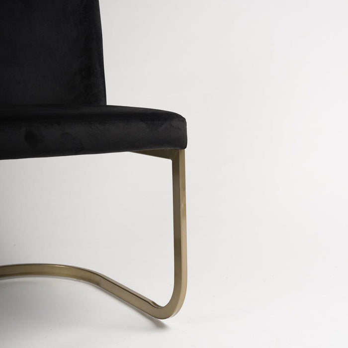 Black Upholstered Dining Chair with Gold Legs - Laura James