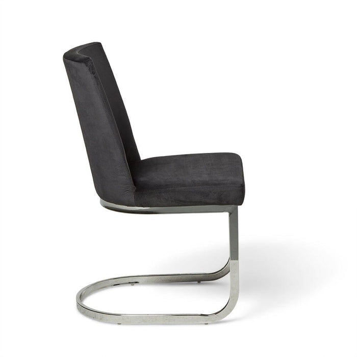 Lola Black Velvet Dining Chair with Chrome Legs - Laura James