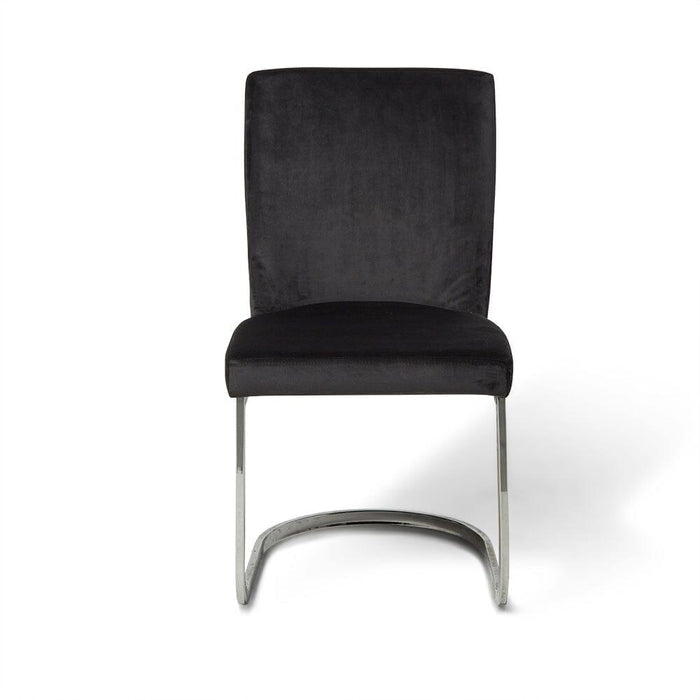 Lola Black Velvet Dining Chair with Chrome Legs - Laura James