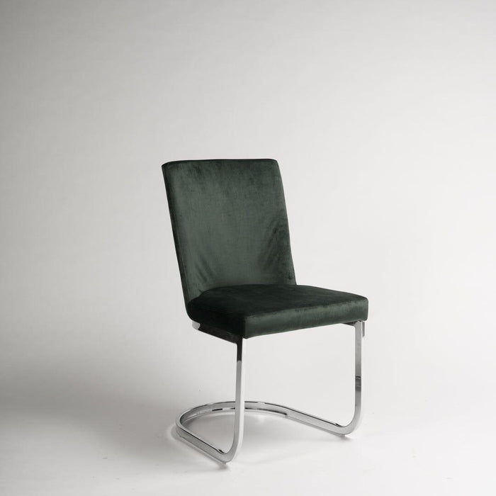 Outlet - Lola dining chairs - set of 2 - green and chrome - Laura James
