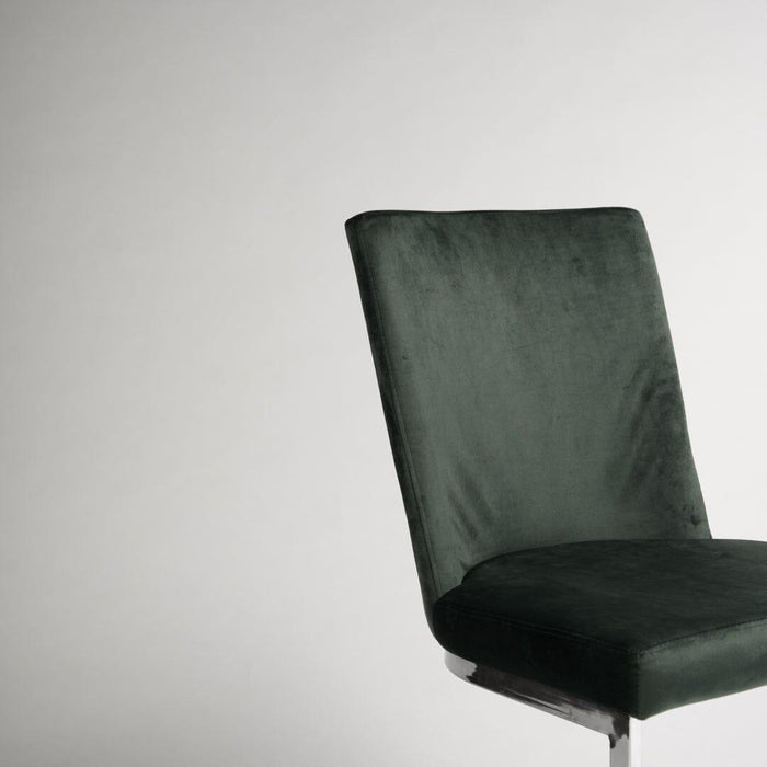 Outlet - Lola dining chairs - set of 2 - green and chrome - Laura James