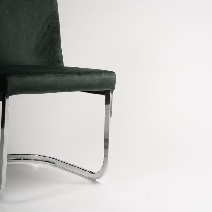 Outlet - Lola dining chairs - set of 2 - green and chrome - Laura James