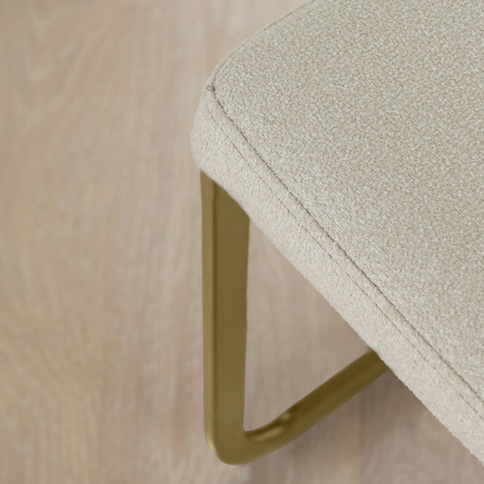 Lola Dining Chairs - Set Of 2 - Beige Boucle with Gold Legs - Laura James