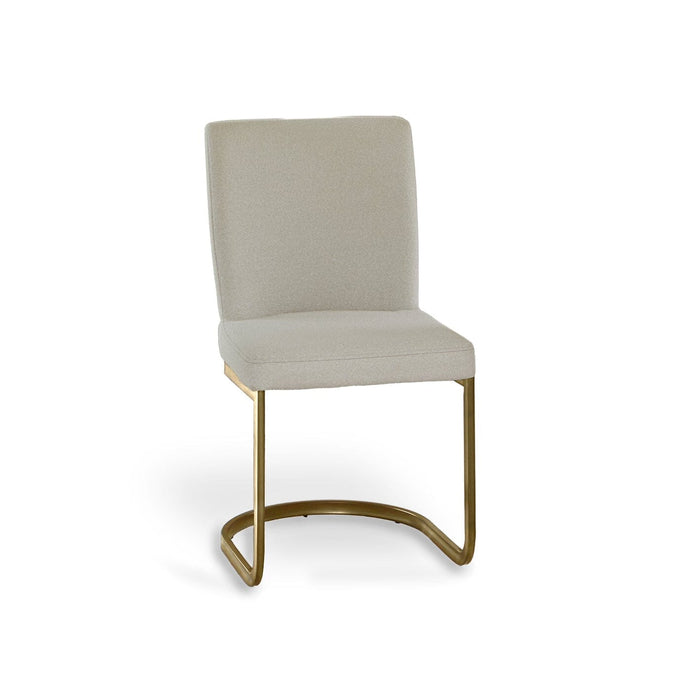 Lola Dining Chairs - Set Of 2 - Beige Boucle with Gold Legs - Laura James