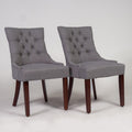 Louis dining chairs - set of 2 - grey and dark wood - Laura James